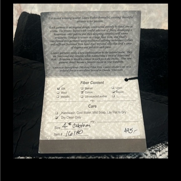 Laura-Fisher-Bonvallet custom made silk blend long vest - Picture 8 of 9